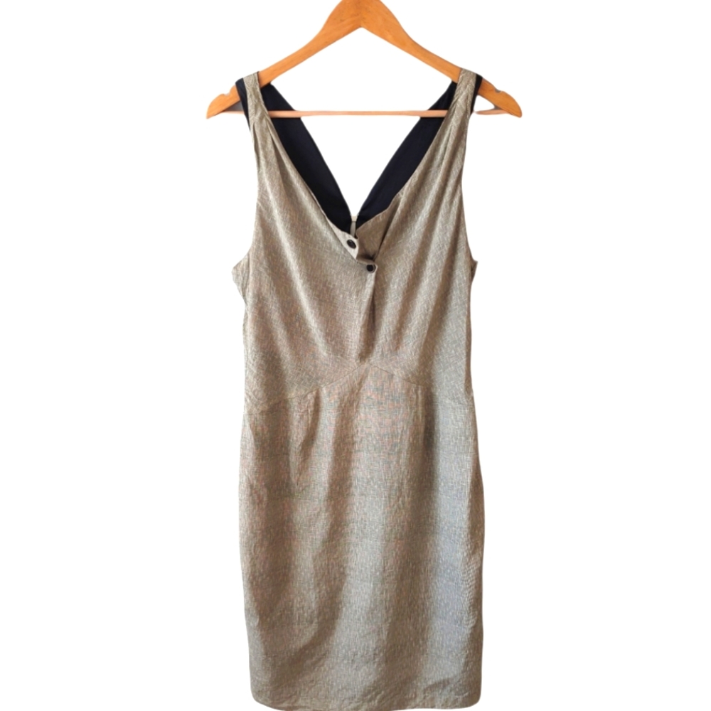 Graydn Black and Tan 100% Silk Dress Size Medium